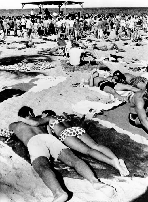 Framed Print : College students on the beach at Ft. Lauderdale during spring break. March 25, 1967. (CSU_ALPHA_1556) CSU Archives / Everett Collection