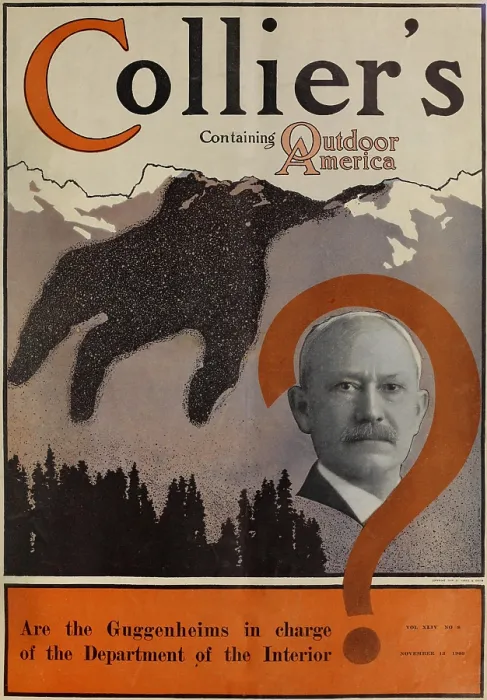Framed Print : COLLIERS Magazine with headline: ARE THE GUGGENHEIMS IN CHARGE OF THE INTERIOR DEPARTMENT? Nov. 13, 1909