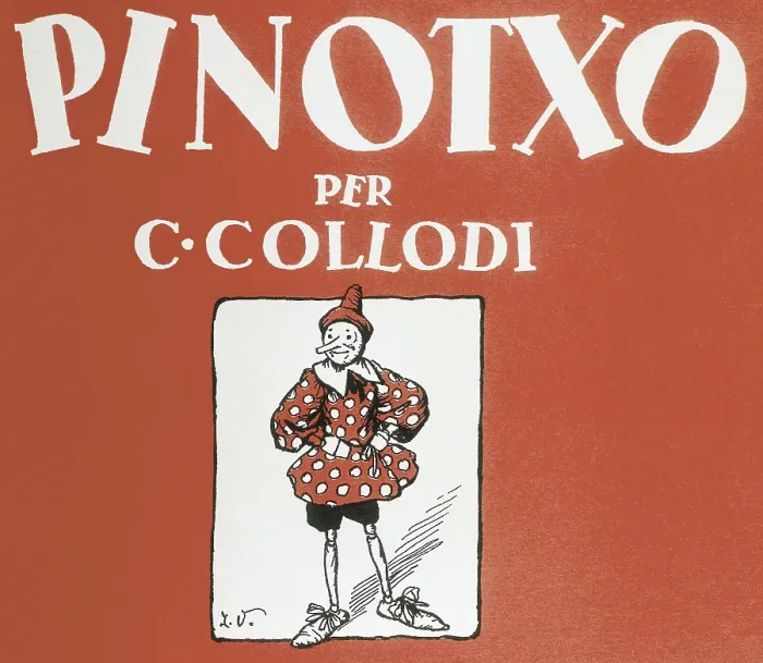 Framed Print : COLLODI, Carlo Lorenzini(1826-1890). Front cover from a Catalan edition of the children's tale 'Pinocchio'. AISA / Everett Collection**US SALES ONLY**