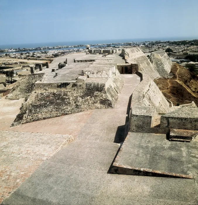 Framed Print : COLOMBIA. BOLiVAR. Cartagena. View of San Felipe fortress walls, from the colonial period. Colonial baroque. Architecture