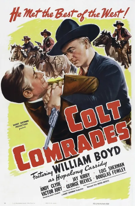 Framed Print : COLT COMRADES, US poster art, from left: Victory Jory, William Boyd, 1943