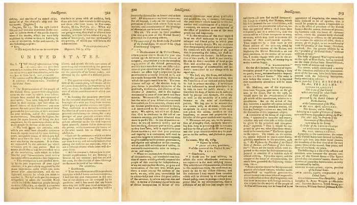 Framed Print : COLUMBIAN MAGAZINE reporting of the First sessions of the US Congress in May 1789 Framed Print : COLUMBIAN MAGAZINE reporting of the First sessions of the US Congress in May 1789