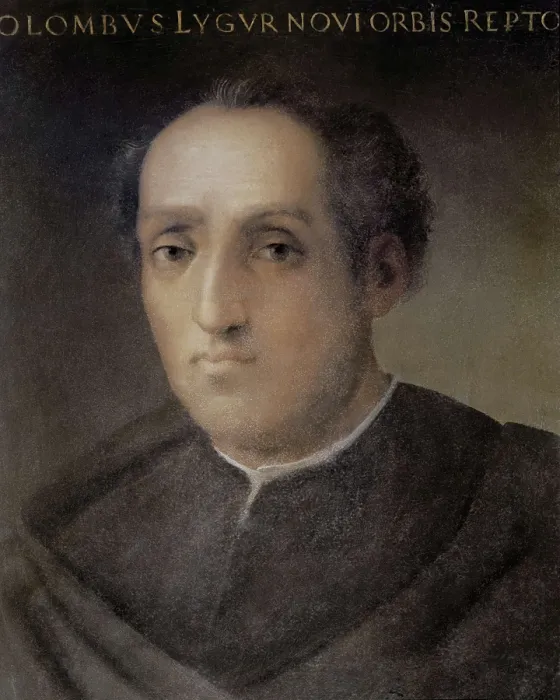 Framed Print : COLUMBUS, ChrIstopher (1451-1506). Anonymous. Oil on canvas. SPAIN. Madrid. America's Museum. AISA / Everett Collection**US SALES ONLY**