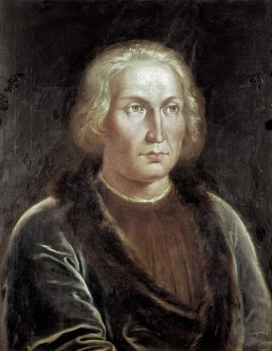 Framed Print : COLUMBUS, ChrIstopher (1451-1506). Anonymous (16th c.). Oil on canvas. SPAIN. Madrid. Navy Museum. AISA / Everett Collection**US SALES ONLY**