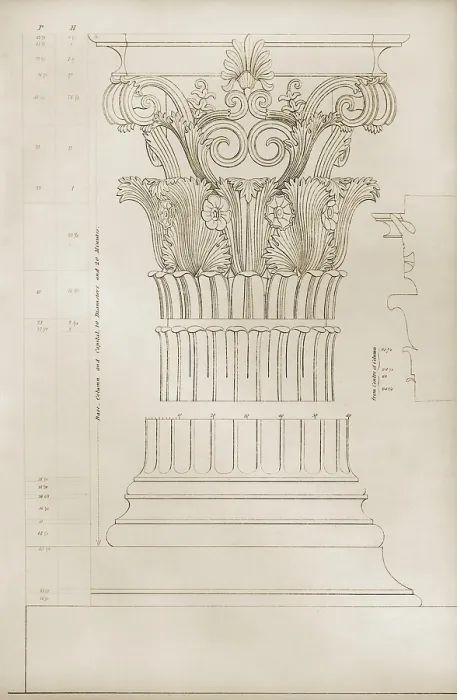 Framed Print : Column and capital of the Corinthian order from the monument of Lysicrates (335 B.C.)