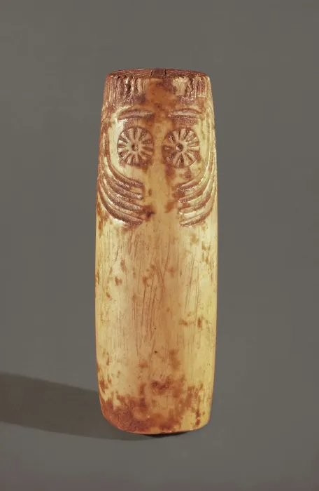 Framed Print : Column Idol. ca. 5000 BC. Neolithic art. Sculpture on ivory. SPAIN. Madrid. National Museum of Archaeology. Proc: SPAIN. EXTREMADURA. AISA / Everett Collection**US SALES ONLY**