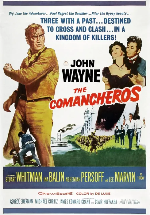 Framed Print : THE COMANCHEROS, l-r: John Wayne, Ina Balin, Stuart Whitman on poster art, 1961, TM and Copyright 20th Century Fox Film Corp. All rights reserved. / courtesy Everett Collection Framed Print : THE COMANCHEROS, l-r: John Wayne, Ina Balin, Stuart Whitman on poster art, 1961, TM and Copyright 20th Century Fox Film Corp. All rights reserved. / courtesy Everett Collection