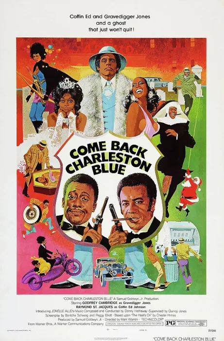 Framed Print : COME BACK, CHARLESTON BLUE, US poster art, center from left: Godfrey Cambridge, Raymond St. Jacques, 1972