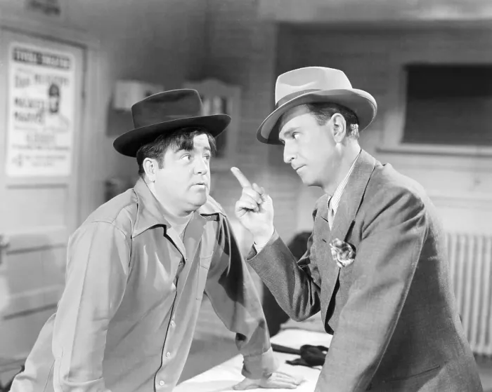 Framed Print : HERE COME THE CO-EDS, from left: Lou Costello, Bud Abbott, 1945