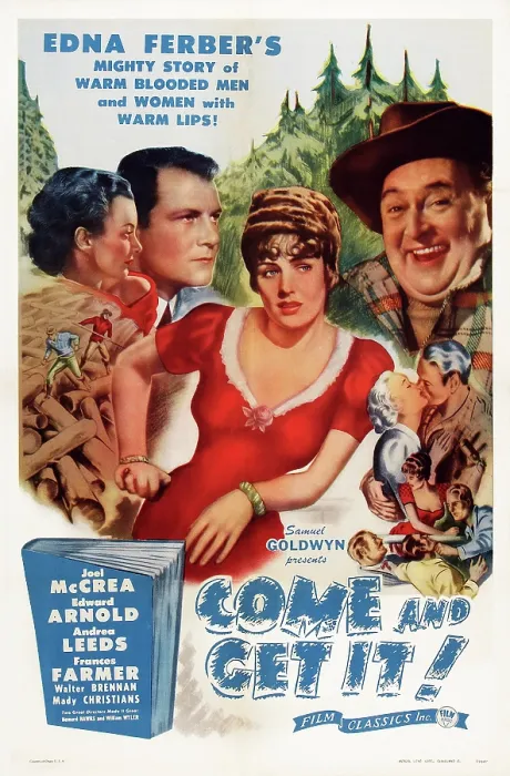 Framed Print : COME AND GET IT, US poster art, from left: Andrea Leeds, Joel McCrea, Frances Farmer, Edward Arnold, 1936