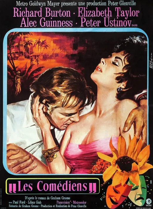 Framed Print : THE COMEDIANS, (aka LES COMEDIENS), French poster art, from left: Richard Burton, Elizabeth Taylor, 1967 Framed Print : THE COMEDIANS, (aka LES COMEDIENS), French poster art, from left: Richard Burton, Elizabeth Taylor, 1967