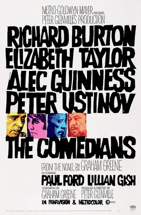 Framed Print : THE COMEDIANS, US poster art, from left: Richard Burton, Elizabeth Taylor, Alex Guinness, Peter Ustinov, 1967 Framed Print : THE COMEDIANS, US poster art, from left: Richard Burton, Elizabeth Taylor, Alex Guinness, Peter Ustinov, 1967
