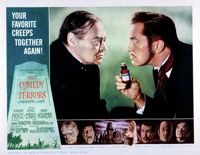 Framed Print : THE COMEDY OF TERRORS, Peter Lorre, Vincent Price, 1963