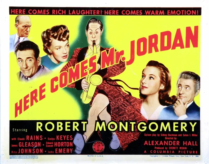 Framed Print : HERE COMES MR. JORDAN, James Gleason, Edward Everett Horton, Rita Johnson, Robert Montgomery, Evelyn Keyes, Claude Rains, 1941