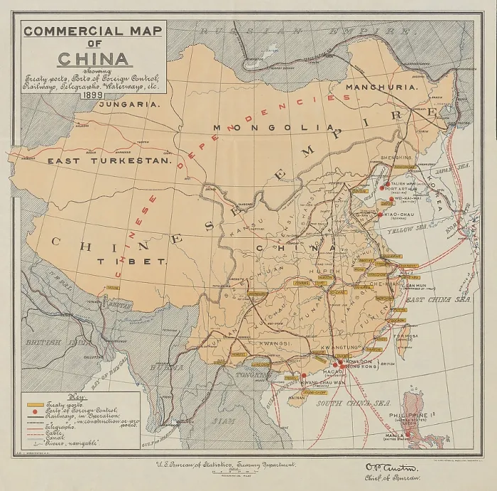 Framed Print : COMMERCIAL MAP OF CHINA, shows Chinese national and provincial borders in 1899, concurrent with the Boxer Rebellion of 1899-1901 Framed Print : COMMERCIAL MAP OF CHINA, shows Chinese national and provincial borders in 1899, concurrent with the Boxer Rebellion of 1899-1901