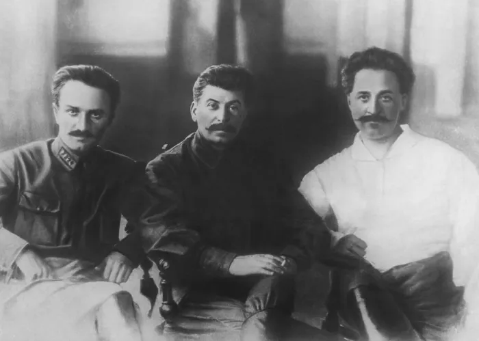 Framed Print : Communist Party and Soviet government officials in Tbilisi, Georgia, 1926. L-R: G.K. Ordzhonikidze, Josef Stalin, and A. Mikoyan in Tbilisi 1926. (CSU_2015_11_1374)