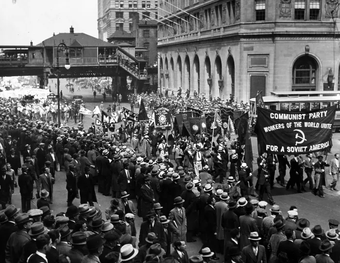 Framed Print : Communists May Day parade in New York City, 1934. Courtesy: CSU Archives / Everett Collection