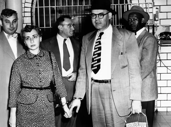Framed Print : Five Communists sentenced to jail in St. Louis. They were convicted of found guilty of conspiring to advocate the overthrow of the government by force