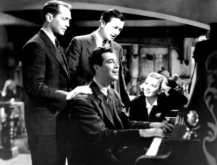 Framed Print : THREE COMRADES, Franchot Tone, Robert Young, Robert Taylor, Margaret Sullavan, 1938