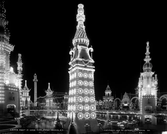 Framed Print : Coney Island, Luna Park at night. New York City, photograph, 1905