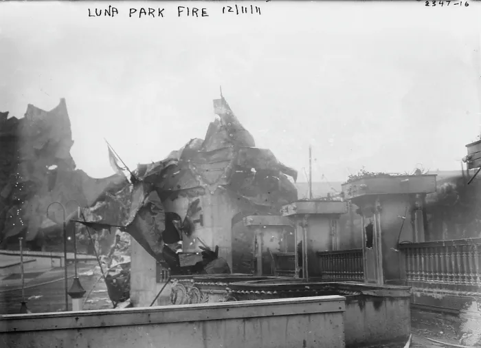 Framed Print : Coney Island, remains of the Alhambra Restaurant, destroyed by fire, New York, photograph, 1911 Framed Print : Coney Island, remains of the Alhambra Restaurant, destroyed by fire, New York, photograph, 1911