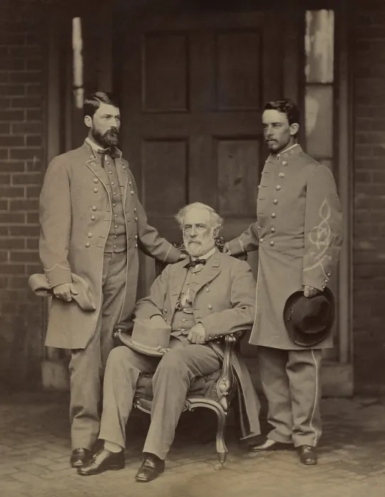 Framed Print : Confederate General Robert E. Lee, as photographed at his Franklin Street residence in Richmond, on April 16, 1865