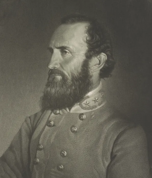 Framed Print : Confederate General Thomas Stonewall Jackson, 1864 engraving after photograph by Mathew Brady, c. 1860-61 (BSLOC_2018_8_131)