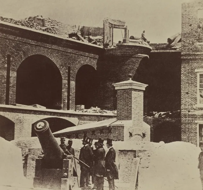 Framed Print : Confederate officials and soldiers in Fort Sumter after its surrender and evacuation by its Union garrison on April 14, 1861 Framed Print : Confederate officials and soldiers in Fort Sumter after its surrender and evacuation by its Union garrison on April 14, 1861