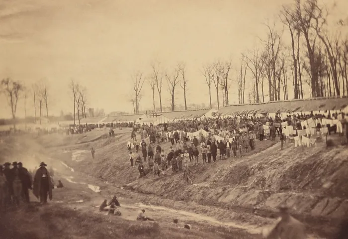 Framed Print : Confederate prisoners were interned at Camp Morton, Indianapolis, during the US Civil War. These men were possibly captured at battles of Fort Henry and Fort Donelson