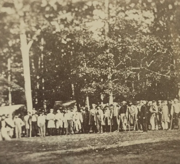Framed Print : These Confederate soldiers were treated at the Union hospital of Camp Letterman, after the Battle of Gettysburg, July-Sept. 1863 Framed Print : These Confederate soldiers were treated at the Union hospital of Camp Letterman, after the Battle of Gettysburg, July-Sept. 1863