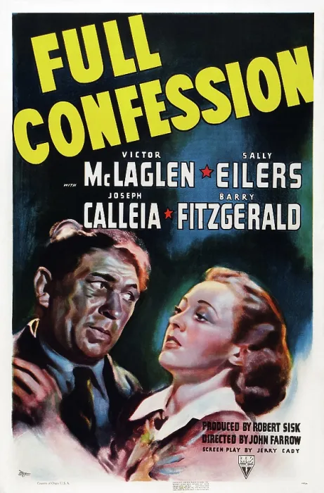 Framed Print : FULL CONFESSION, US poster art, from left: Victor McLaglen, Pamela Blake, 1939