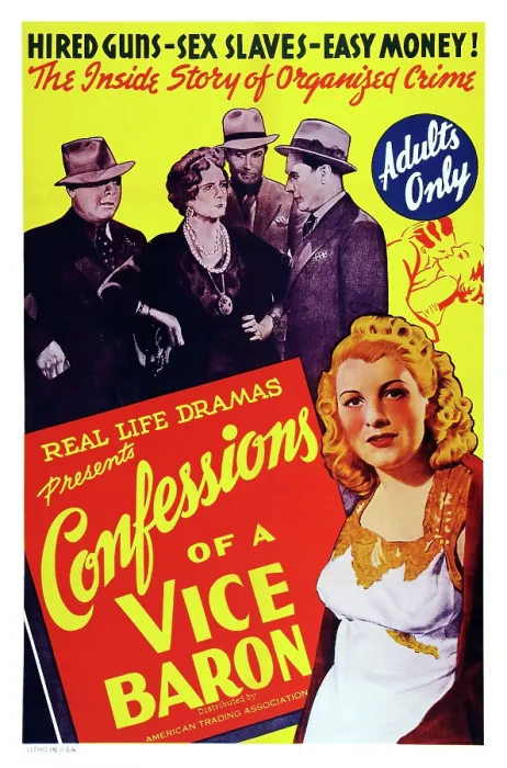 Framed Print : CONFESSIONS OF A VICE BARON, US poster art, Lona Andre, 1943