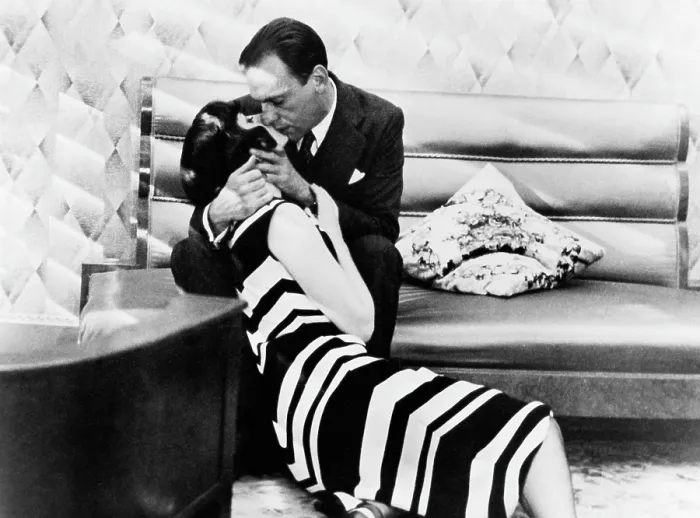 Framed Print : THE CONFORMIST, (aka IL CONFORMISTA), from top: Jean-Louis Trintignant, Stefania Sandrelli, 1970