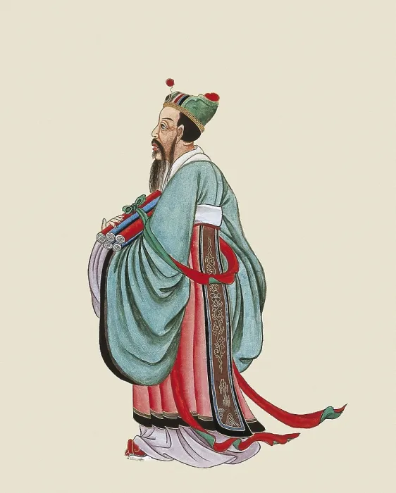 Framed Print : CONFUCIUS (551-479 BC). Portrait executed during the Qing Dynasty. Chinese art. Qin period. Gouache. FRANCE. Paris. National Library. AISA / Everett Collection**US SALES ONLY**