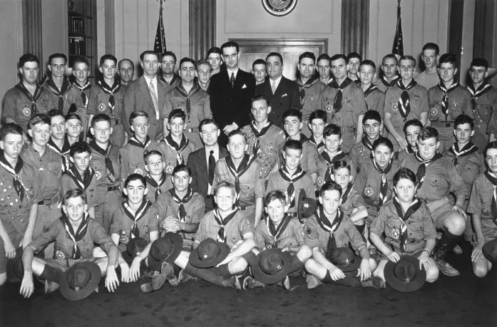 Framed Print : Congressman Lyndon Johnson and FBI Director J. Edgar Hoover with Texas Boy scouts, ca. 1937-39. - (BSLOC_2015_1_4) Framed Print : Congressman Lyndon Johnson and FBI Director J. Edgar Hoover with Texas Boy scouts, ca. 1937-39. - (BSLOC_2015_1_4)