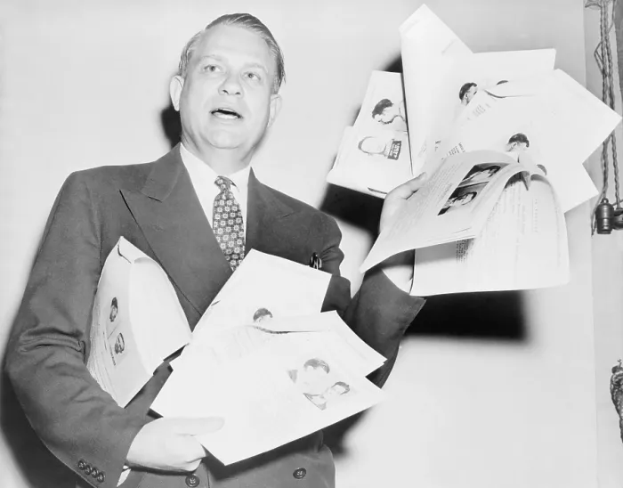 Framed Print : Congresssman Martin Dies criminal records of CIO officials in 1941, in his role as creator and chairman of the House Committee Investigating Un-American Activities