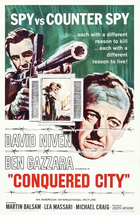 Framed Print : CONQUERED CITY, US poster art, from left: Ben Gazzara, David Niven, 1962 Framed Print : CONQUERED CITY, US poster art, from left: Ben Gazzara, David Niven, 1962