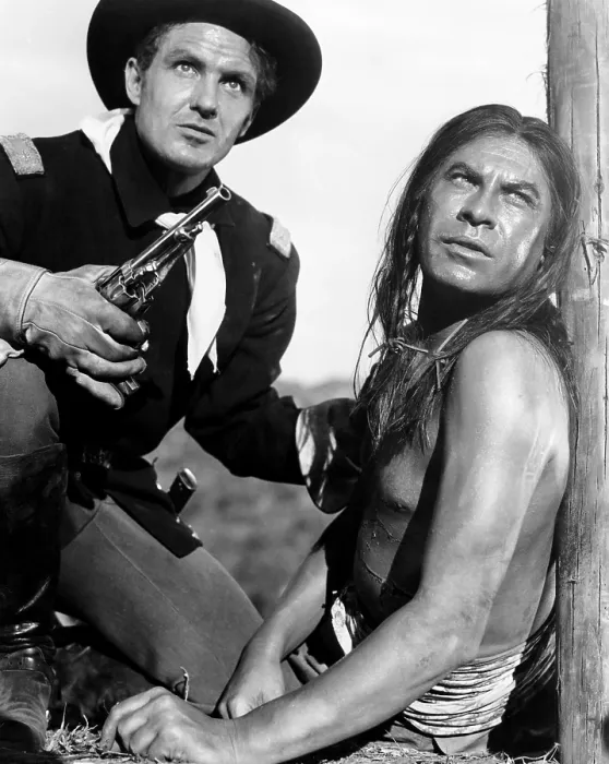 Framed Print : CONQUEST OF COCHISE, from left: Robert Stack, John Hodiak, 1953 Framed Print : CONQUEST OF COCHISE, from left: Robert Stack, John Hodiak, 1953
