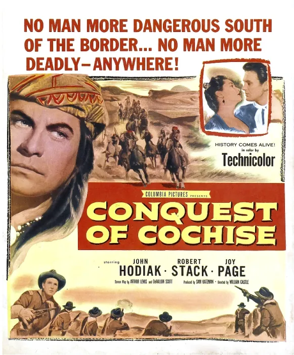 Framed Print : CONQUEST OF COCHISE, US poster, top from left: John Hodiak, Carol Thurston, Robert Stack, 1953 Framed Print : CONQUEST OF COCHISE, US poster, top from left: John Hodiak, Carol Thurston, Robert Stack, 1953