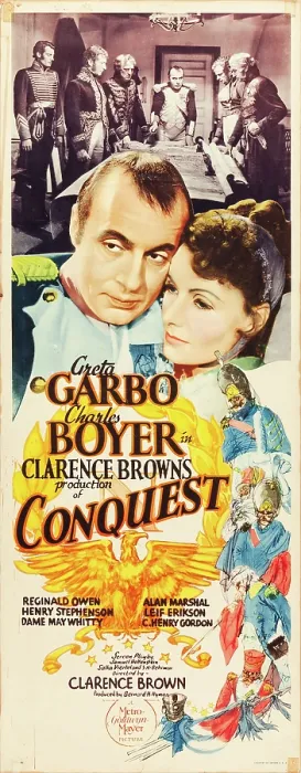 Framed Print : CONQUEST, l-r: Charles Boyer (as Napoleon Bonaparte), Greta Garbo on US insert poster, 1937 Framed Print : CONQUEST, l-r: Charles Boyer (as Napoleon Bonaparte), Greta Garbo on US insert poster, 1937