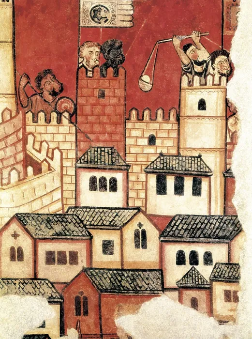 Framed Print : The Conquest of Majorca. 1285 - 1290. Detail of the assault on the ciutat of Mallorca