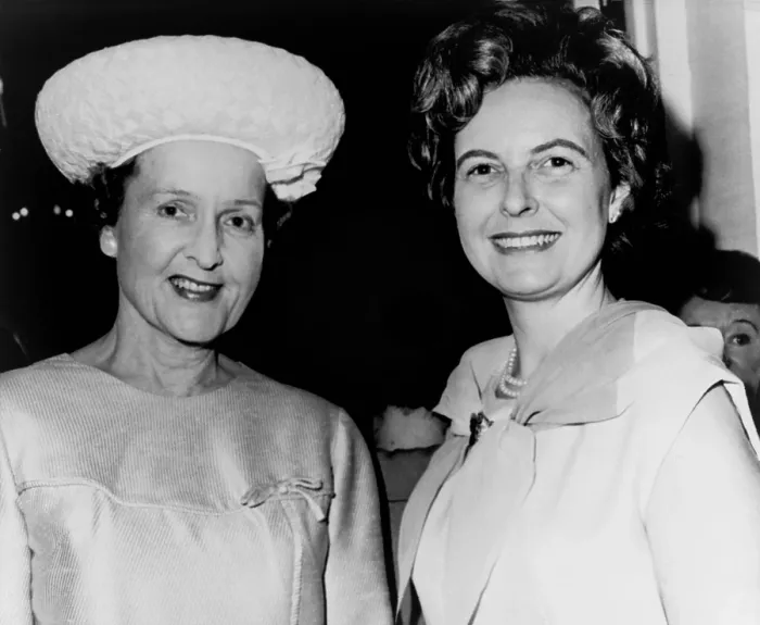 Framed Print : Conservative politician, Phyllis Schlafly (right), with Mrs