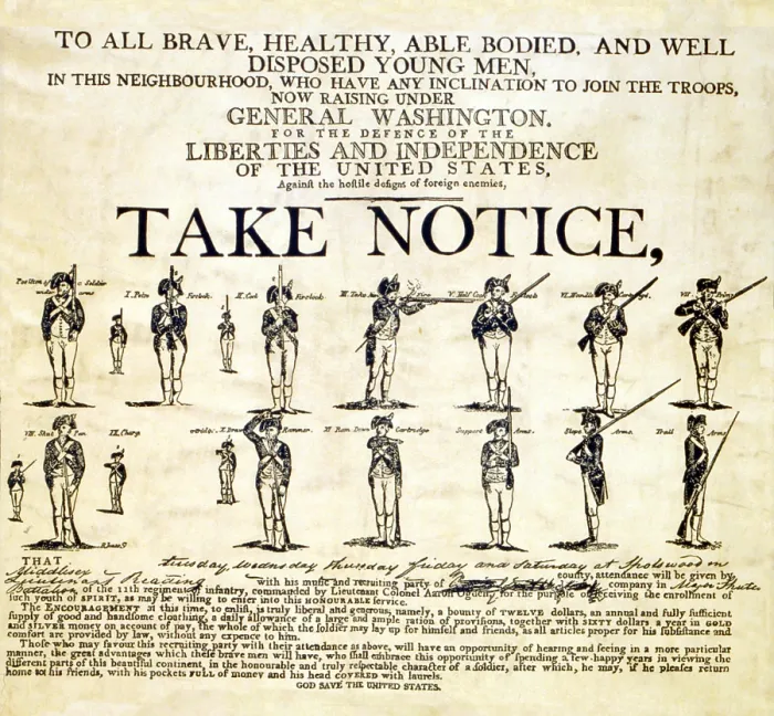 Framed Print : Continental Army recruitment broadside. 'To all brave, healthy, able bodied, and well disposed young men...' 1776 Framed Print : Continental Army recruitment broadside. 'To all brave, healthy, able bodied, and well disposed young men...' 1776