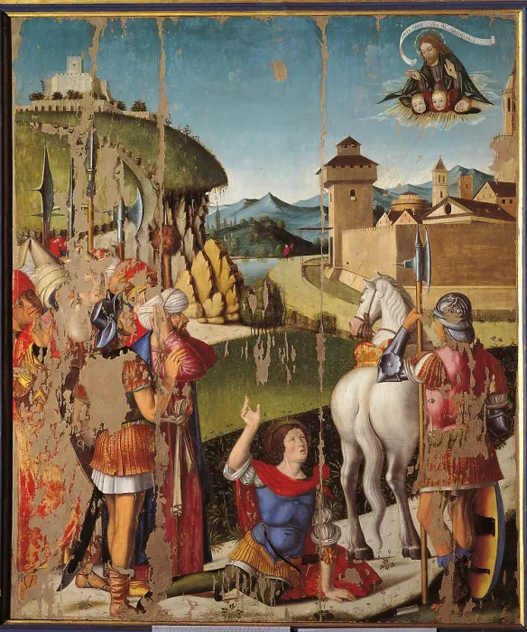 Framed Print : Conversion of Saint Paul, by Filippo Mazzola, 15th Century, - Italy, Emilia Romagna, Parma, National Gallery. All Framed Print : Conversion of Saint Paul, by Filippo Mazzola, 15th Century, - Italy, Emilia Romagna, Parma, National Gallery. All
