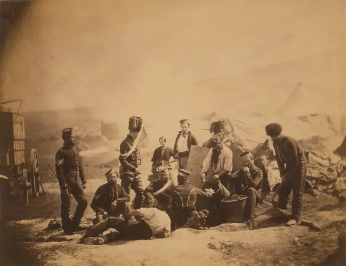 Framed Print : COOKING HOUSE, 8TH HUSSARS, 1855, by Roger Fenton Framed Print : COOKING HOUSE, 8TH HUSSARS, 1855, by Roger Fenton
