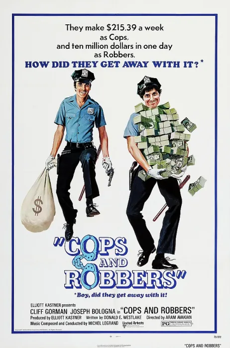 Framed Print : COPS AND ROBBERS, US poster art, from left: Cliff Gorman, Joseph Bologna, 1973 Framed Print : COPS AND ROBBERS, US poster art, from left: Cliff Gorman, Joseph Bologna, 1973