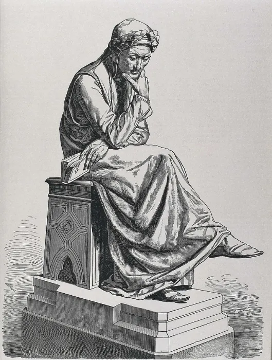 Framed Print : Copy of the sculpture of Jeronimo Suol (1864) that represents Dante Alighieri. Engraving. AISA / Everett Collection**US SALES ONLY** Framed Print : Copy of the sculpture of Jeronimo Suol (1864) that represents Dante Alighieri. Engraving. AISA / Everett Collection**US SALES ONLY**