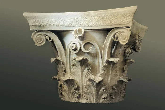 Framed Print : Corinthian capital. Hellenistic art. Relief on marble. GREECE. Epidaurus. Archaeological Museum of Epidaurus. Proc: GREECE. Epidaurus. Tholos Framed Print : Corinthian capital. Hellenistic art. Relief on marble. GREECE. Epidaurus. Archaeological Museum of Epidaurus. Proc: GREECE. Epidaurus. Tholos