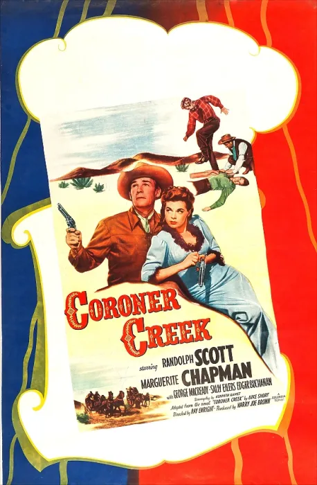 Framed Print : CORONER CREEK, US poster, Randolph Scott, Marguerite Chapman, 1948 Framed Print : CORONER CREEK, US poster, Randolph Scott, Marguerite Chapman, 1948