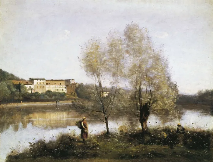 Framed Print : COROT, Jean-Baptiste Camille (1796-1875). Ville d'Avray. ca. 1865. Realism. Oil on canvas. UNITED STATES OF AMERICA. Washington. National Gallery of Art